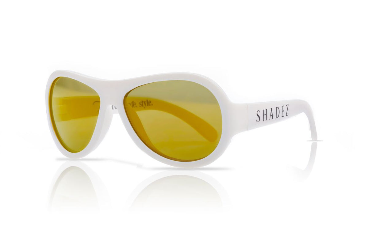 SHADEZ Kids Premium Aviator Sunglasses White Kickboard Canada Inc